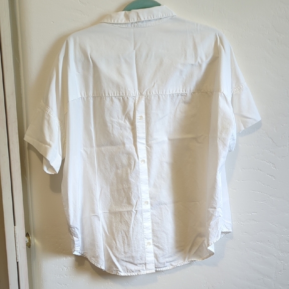 Madewell White Blouse Classic Minimalist Top - Picture 5 of 5